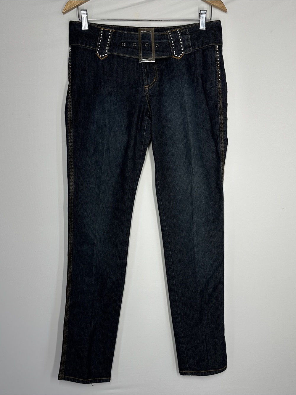 HIP Jeans Size 9 Y2K Belt Embellished Low Rise Vintage Pants